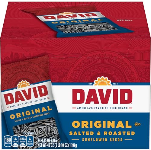 David Seeds - original graines de tournesol, 1,75 onces Sacs (pack de 24)