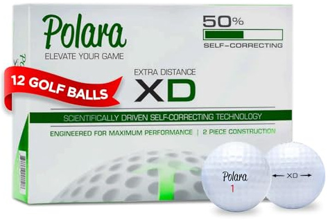 Polara Ultimate Straight, Extra Spin, Extra Distanz und Extra Distance & Spin Premium Golfbälle, Haken- und Slice-Korrektur, perfekt für Freizeitgolfer, 1 Dutzend Bälle