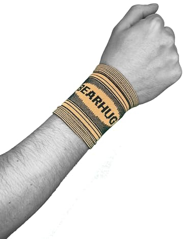 Bearhug Wrist Support for Men and Women - Wrist Brace for Arthritis, Repetitive Strain Injury and Joint Pain - Bamboo Compression Wrist Strap for Sports, Gym and Pain Relief