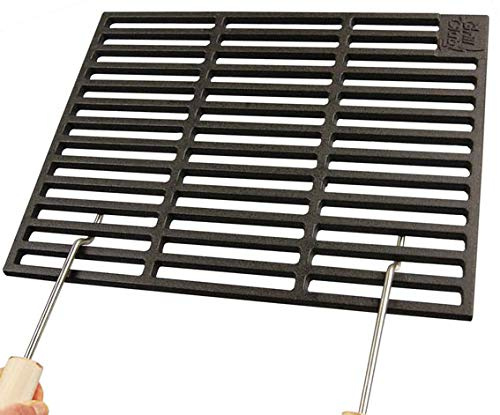 AKTIONA Gusseisen Grillrost 50 x 35 cm + 2 abnehmbare Handgriffe Guss Gasgrill Rost Grill Buschbeck