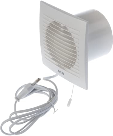 Europlast Ø 100mm Extracteur d'Air Silencieux - Ventilateur Salle de Bain Blanc - Ventilateur Mural pour Cuisine WC Salle de Bain - Avec Câble