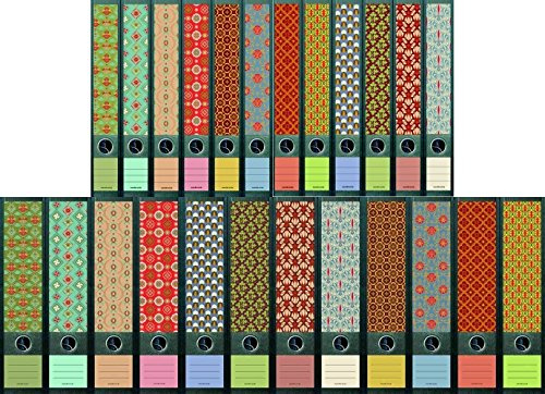 24er Set Ordnerrücken für breite und schmale Ordner Pattern Ordner Aufkleber Etiketten Deko AJ 321 322 323 607 608
