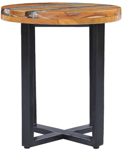 vidaXL Couchtisch 40 x 45 cm Massivholz Teak und Polyresin
