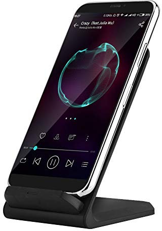 ASHATA Wireless Charger, Fast Wireless Charger Qi 2-coils Wireless Stand Charger 75% Charging Efficiency Safe Wireless Stand Charge Pad, Compatible with S20/Note 10/Note 9/S10