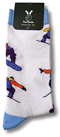 TwoSocks Weihnachtssocken Snowboard Socken| Damen&Herren | Socken Weihnachten Baumwolle Einheitsgröße
