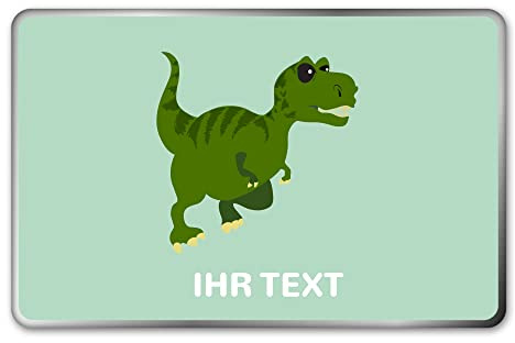 stempel-fabrik – personalisierte Metalldose eckig (20x13x5 cm | Dinosaurier) mit Namen – bedruckte Geschenkdose für Kinder – Keksdose mit Tiermotiv – Vorratsdose für Kekse, Plätzchen, Kaffee, Tee uvm.