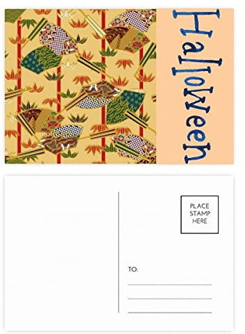 Kunst Fan Leaves Ukiyo-e Japan Halloween Postkarten-Set Dankeskarte Postkarte Seite 20 Stück