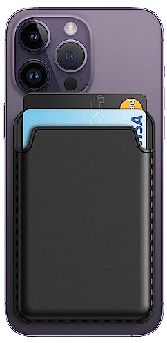 JETech Magnética Cartera Compatible con MagSafe para iPhone 17/Air/16/15/14/13/12 Serie, para Pixel 10 Serie, Tarjetero Billetera de PU, Almacenar 1-2 Tarjetas (Negro)