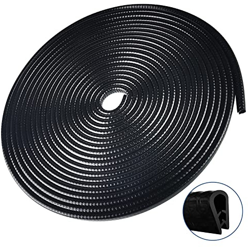 Uootach Protector de Borde de automóvil, 10M Protector de Puerta de Coche Antifugas, Protectores de Borde de Goma en Forma de U, Adecuado para Coche, Puertas, Maletero, capó (Negro)
