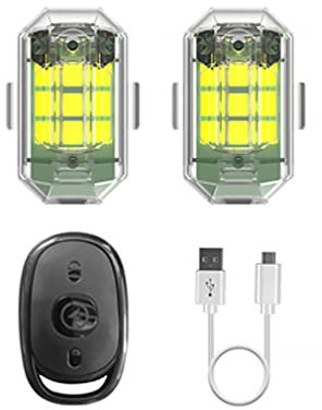 ZUICC LAMPE STROBOSCOPIQUE POUR MOTO, Lumières stroboscopiques pour avions à LED, lumières anti-collision pour drones, 7 couleurs Chargeable par USB lumières stroboscopiques (2pièce)