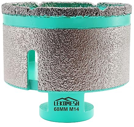 Diamond Core Drill Bits 68MM - LEKOMESH Diamond Coated Milling Bit for Drilling Enlarging Shaping Edging Holes in Porcelain Ceramic Tile Marble Granite,M14 Thread for Angle Grinder