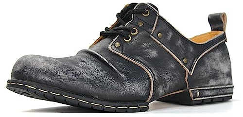 osstone Motorcykelkängor för män, moderiktiga, dragkedja, Chukka-stövlar i läder, casual wear, OS-6015-1-röd-brun, 42 EU Bred