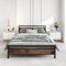 JELUTE Metal Platform Bed Frame King Size with Wooden Headboard and Footboard Heavy Duty Steel Support, No Box Spring Needed, Easy Assembly, Black