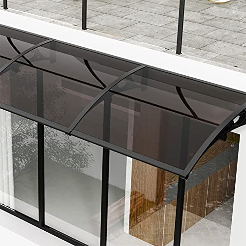 Markisen für Türen Getöntes Türvordach, Türfenstermarkise Polycarbonat-Regenschutz Modernes Design Gewölbte Halterung aus Aluminiumlegierung Überdachungsvordächer DIY Haushalts-Regenschutz f