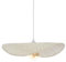 LUSSIOL - Luminaire Padang, lustre chips - lampe suspendue en rotin tressé naturel puis blanchi - câble plastique blanc, douille E27 - possibilité ampoule LED - 60W maxi, Diam. 38 x H. 7 cm