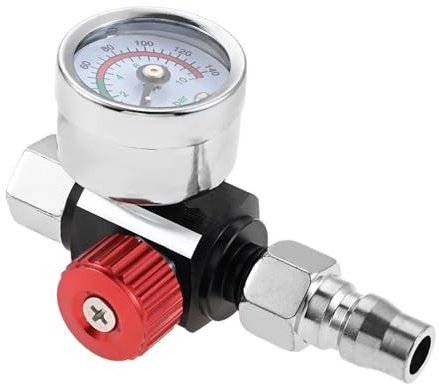 Aupoko G1/4” Air Compressor Regulator - Spray Paint Gun Switch Control Valve Gauge with Male Female Connector for Pneumatic Tool and Air Tools