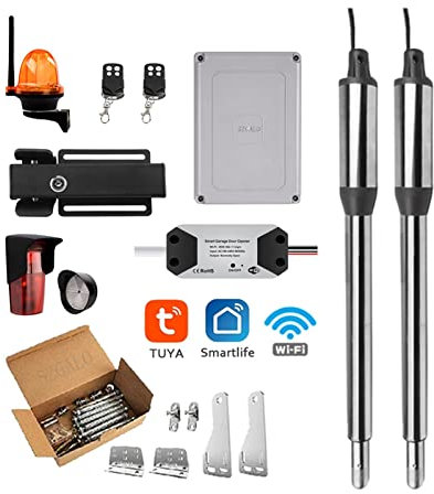 Apriporta Elettrico, Controllo Wifi Attuatore Lineare Elettrico Motore 300kgs Motore Automatico Apri Cancello Battente App Opzionale for La Sicurezza Domestica/Fattoria/Garage/Affari ,per cancello(Tuy
