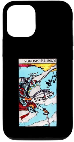 Knight of Swords Carte de tarot vintage Motif cavalier inversé Waite Coque pour iPhone 12/12 Pro