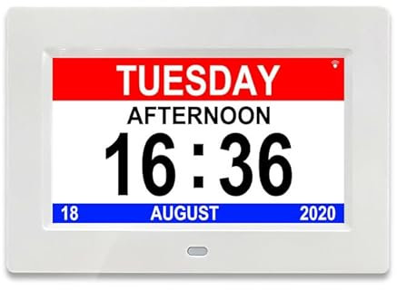 Denash Orologio Digitale di Grandi Dimensioni da 10 Pollici per Anziani, 12 Allarmi e Promemoria Medica, Calendario Digitale di Grandi Dimensioni per Anziani, Demenza e Compromissione