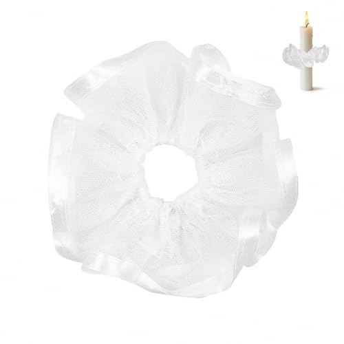 Nevoluxer Raccogligocce per Candele Protezione Antigoccia per Candele da Comunione E Battesimo in Tulle Diametro 3-5 Cm Decorazione per Cresima E Cerimonie Religiose