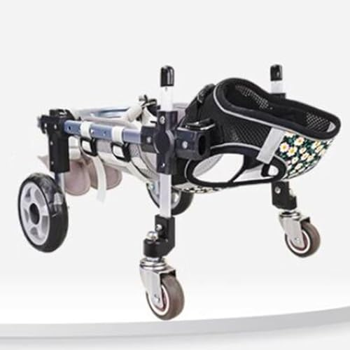 Hundebuggy mit 4 Rädern, Haustierwagen für kleine bis große Hunde, ideal für behinderte Hunde, Spaziergehhilfe, Trainingsverband, perfekt für Outdoor-Abenteuer