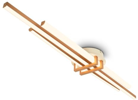 BRILONER - LED Deckenlampe mit warmweißem Licht, Eckprofile, LED Lampe, Deckenleuchte, Wohnzimmerlampe, Schlafzimmerlampe, Küchenlampe, Deckenbeleuchtung, Flurlampe, 98x16x7,5 cm, Coffee
