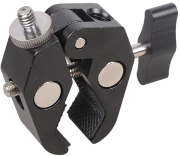 1. Abrazadera de cámara resistente de 50 mm con roscas de 1/4 y 3/8 pulgadas para trípodes, soportes de luz y accesorios, súper abrazadera portátil para trípodes
