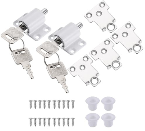 PATIKIL 2 Piezas De Cerrojo Para Ventana Corrediza Para Ventanas Corredizas Horizontales Cerrojo De Inserción Con Llave Cerraduras Para Puertas De Patio Para Seguridad Del Hogar