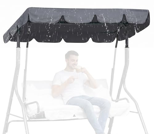 Hollywoodschaukel Ersatzdach 210 x 145 x 18 cm wasserdicht UV-beständig | Schutzdach für 3-Sitzer Hollywoodschaukel