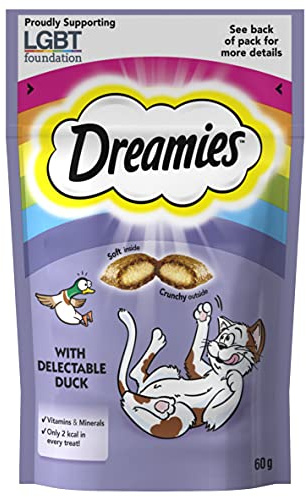 Dreamies Cat Treats, tasty snacks with tempting duck, 60 g
