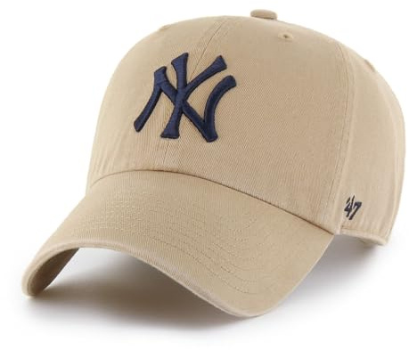 MLB New York Yankees Men's '47 Brand Clean Up Cap, Khaki, One-Size