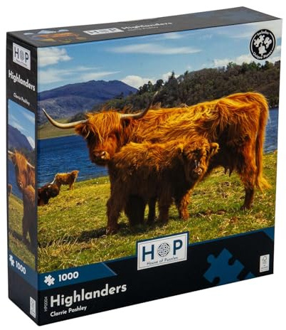 The House of Puzzles Highlanders, 1000 Piece Jigsaw | Artist Illustrated, Scenic Landscape, Deluxe Puzzle Gift for Adults