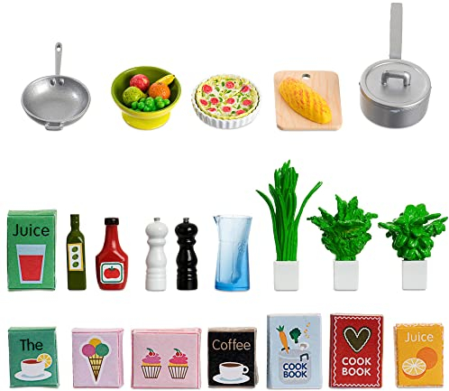 Lundby Puppenhauszubehör – Möbel für Puppenhaus – Puppen Haus Spielset aus Kunststoff – Küchenzubehör – Alter 4+, Maßstab 1:18