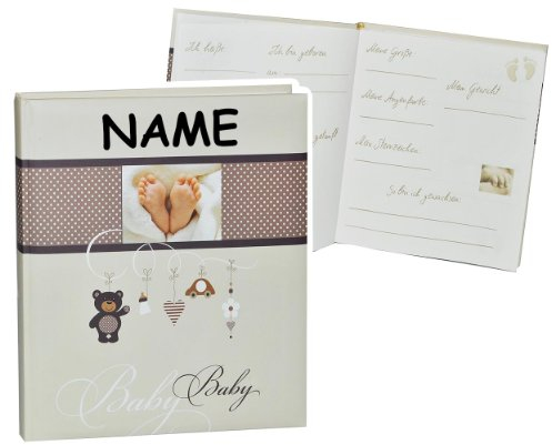 alles-meine.de GmbH Fotoalbum - Baby´s erste Fotos - kleine Füße - incl. Name - Gebunden zum Einkleben blanko - groß für bis zu 312 Bilder - Babyalbum/Album/Fotobuch/Ph..