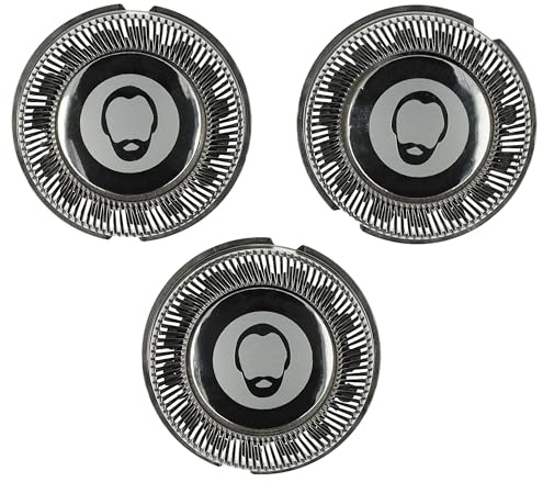 vhbw 3x Ersatz-Scherköpfe kompatibel mit Philips PT720 | PT721, PT725, PT726, PT728, PT729, PT737, PT739 Elektrorasierer, Silber