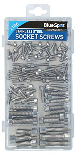 Metrische Edelstahl Inbusschlüssel Schraube Gewindestift M4-M10 106pc-Sortiment