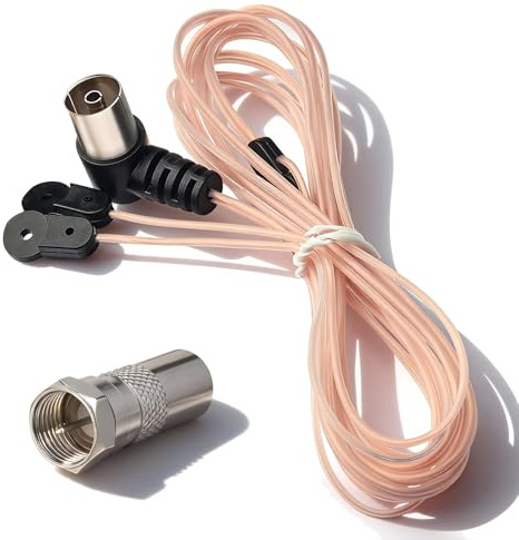 Bingfu FM/UKW Radio Antenne Zimmerantenne Wurfantenne mit 75 Ohm Koax-Kupplung und Koax-Stecker auf F-Stecker Adapter for Radio Sherwood Yamaha Marantz Pionier Oenon