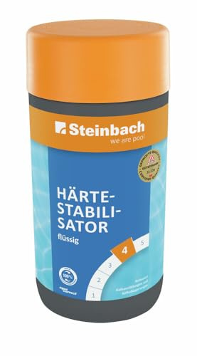 Steinbach Härtestabilisator flüssig 1 l | reduziert Kalkablagerungen & Kalkausfällungen | verhindert Wassertrübungen | bindet Metallionen | für alle Pooltypen & Wasserhärten geeignet