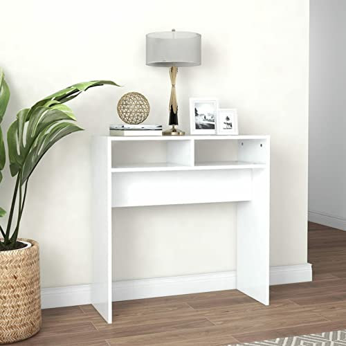 Susany Konsolentisch Flurtisch Beistelltisch Wandtisch Frisiertisch Wohnzimmer Möbel Spanplatte Weiß 78x30x80 cm