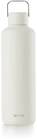 EQUA Timeless Trinkflasche, Edelstahl, 1000ml, BPA-frei, auslaufsicher, haltbar, multifunktional, Gebrochenes Weiß, groß