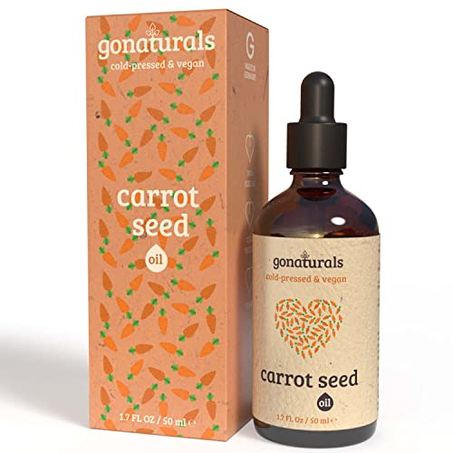 GONATURALS Organic Carrot Seed Oil for Skin & Hair - Cold-Pressed Anti-Aging Serum, Hair Growth Enhancer, Rich in Beta Carotene & Vitamins, Fragrance-Free, 100% Vegan & Natural, Made in Germany, 50ml