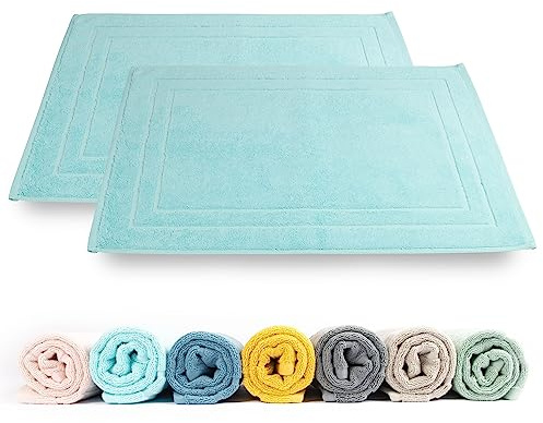 Rinsl Badvorleger Set Frottee Baumwolle 2-TLG., 50 x 70 cm Aquamarin (Aqua Blau)