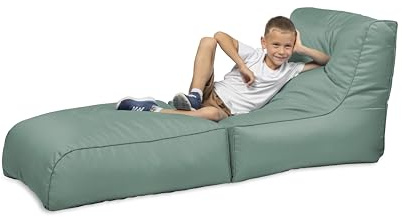 chilly pilley Sitzsack, Faltbarer Pouf zum Sitzen und Liegen 2 in 1 – mit EPS-Füllung – Riesensitzsack – Kinder & Erwachsene – Outdoor Liegekissen Wasserfest Sitzkissen – viele Farben, pastellmint