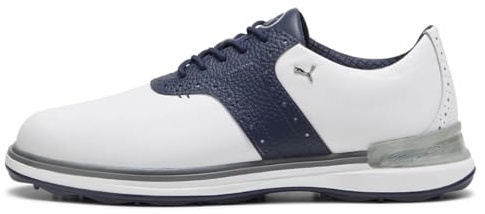 Puma Men Avant Golf Shoe, Puma White-Deep Navy-Speed Blue, 39 EU