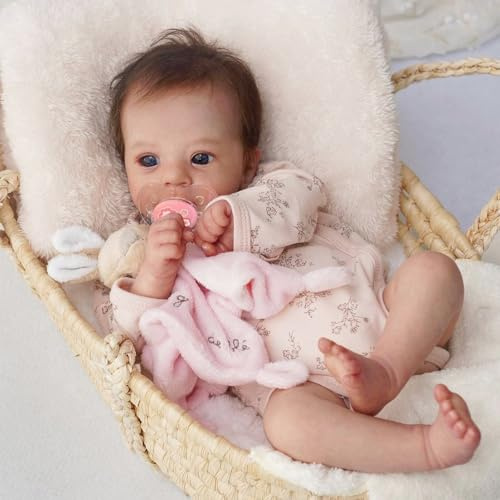 Anano Reborn Baby Mädchen Lifelike Babypuppen Mit Blauen Adern 19 Zoll Reborn Silikon Puppe Newborn Baby Puppe Reborn Babys Weiches Gefühl Dünnes Haar Realistische Wasserige Augen