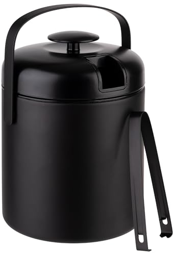 APS 36016 Eiseimer-Set in schwarz, Ø 14 cm, H: 22 cm, 1,3 Liter