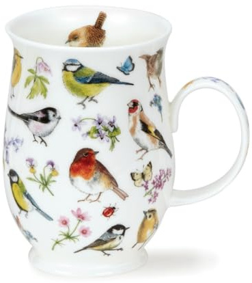 Dunoon Suffolk 0.31Litre Fine Bone China Mug Bird Garden (SU-BIRG-Blue TIT)