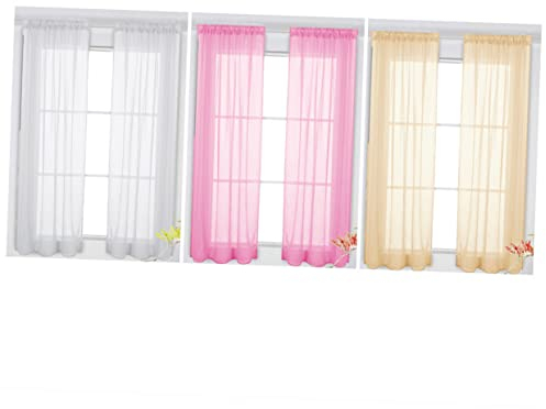 ABOOFAN 2stücke Transparente Voile-vorhänge Weiß Für Fenster Leicht Und Luftig Für Schlafzimmer Küche Und Flur