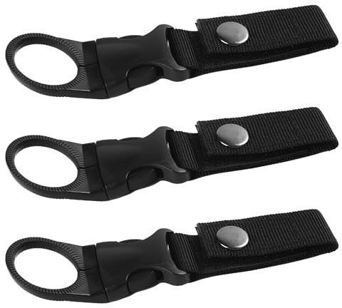 Outdoor Flaschenhalter Gürtel, Wasserflaschenhalter Clip, Wasserflaschen Ringhalter, Schlüsselanhänger Gürtel, Nylon Gurtband Für Taktische Camping Wanderungen Im Freien (Schwarz)