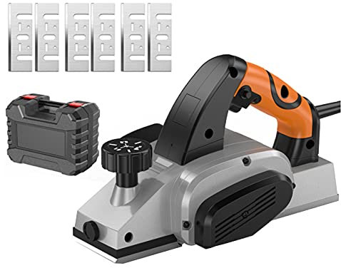 Raboteuse Électrique À Main, Raboteuse À Copeaux Rabattables 1300, 15 000 Tr/Min Avec Ports D'Échappement Min, Raboteuse À Main Pour Le Travail Du Bois, Profondeur De Rabotage Réglable De 0 À 2 Mm (R